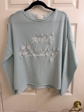 Mia & Tess Light Blue 'Just Beachy' Pullover Sweater